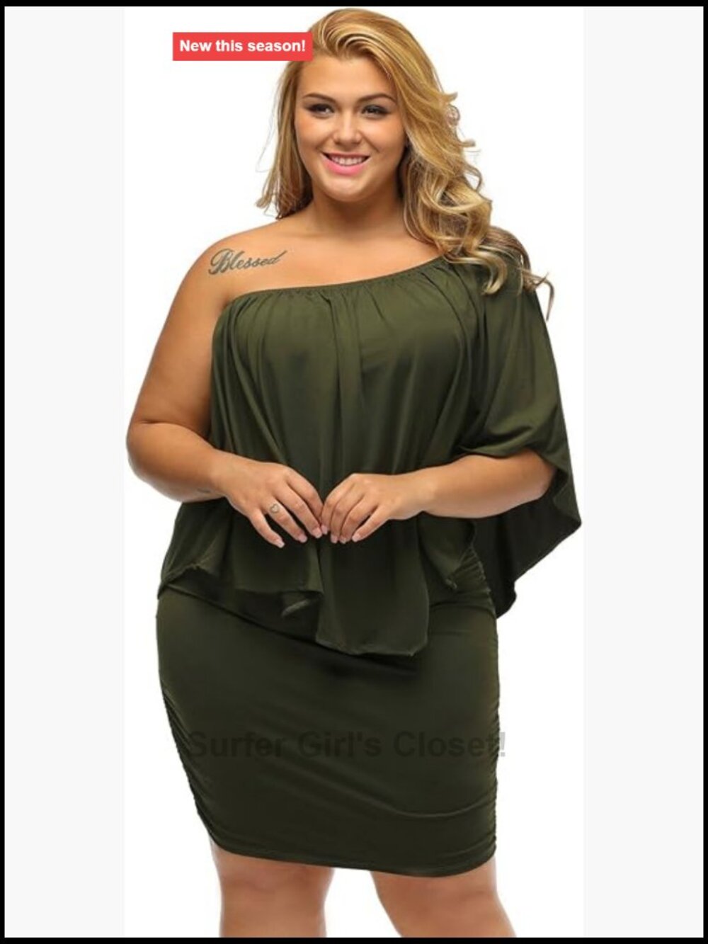 Plus Size Off Shoulder Ruffle Layered Mini Dress for Curvy Women
